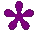 Purple asterisk shape on black background