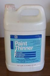 White jug of paint thinner